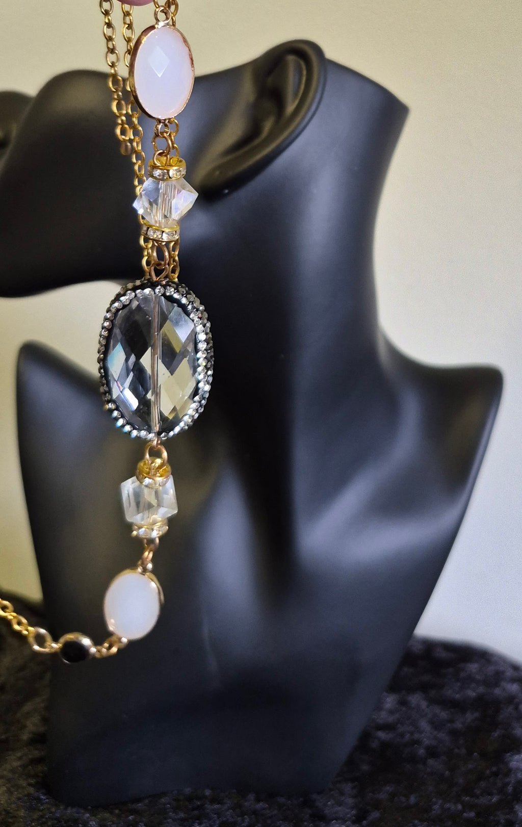Elegant Crystal and Bead in Gold