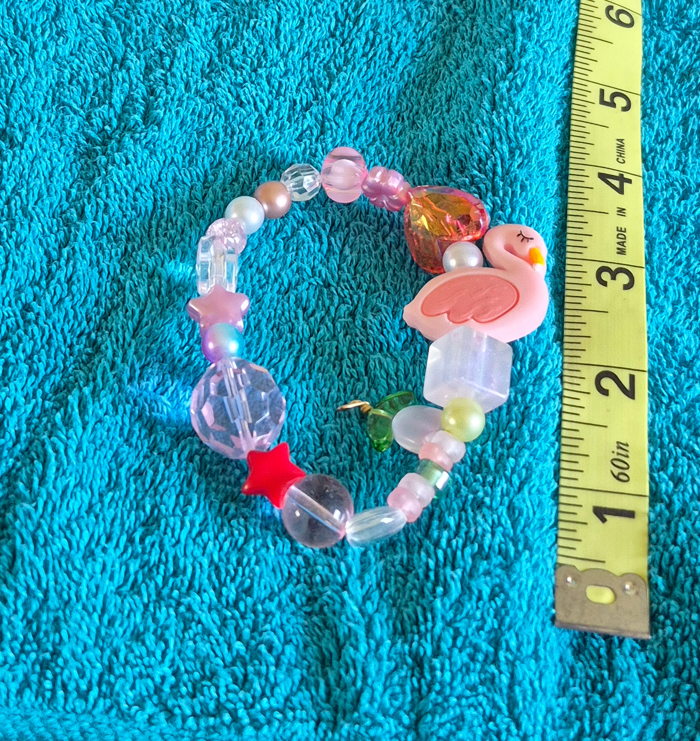 Whimsical Flamingo stretch bracelet