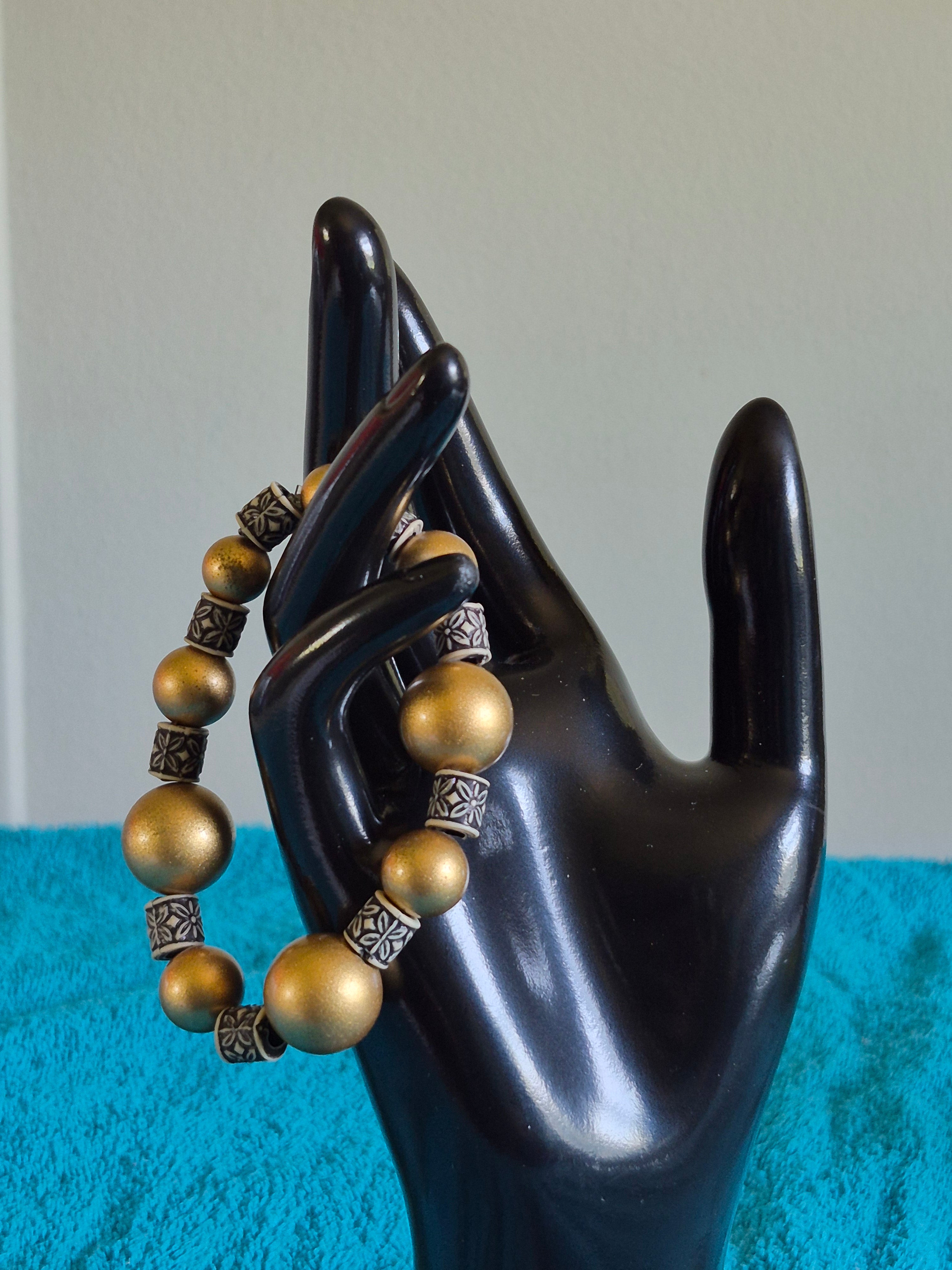 Gold and Ivory detailing bracelet