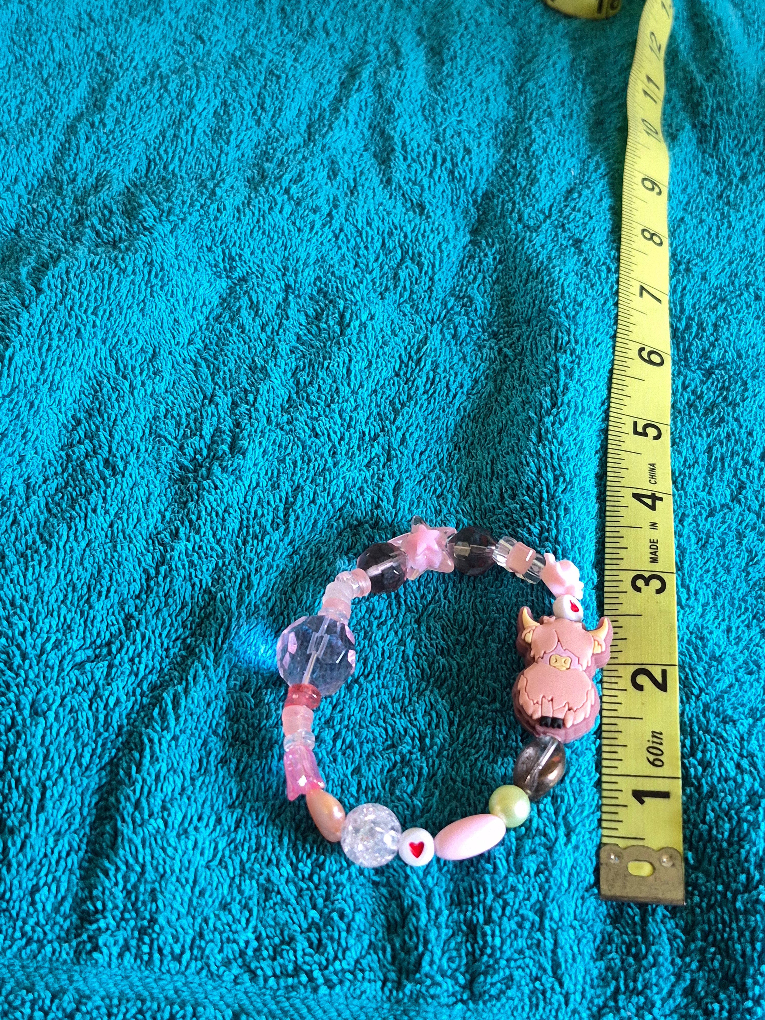 Whimsical Highland Cow stretch bracelet