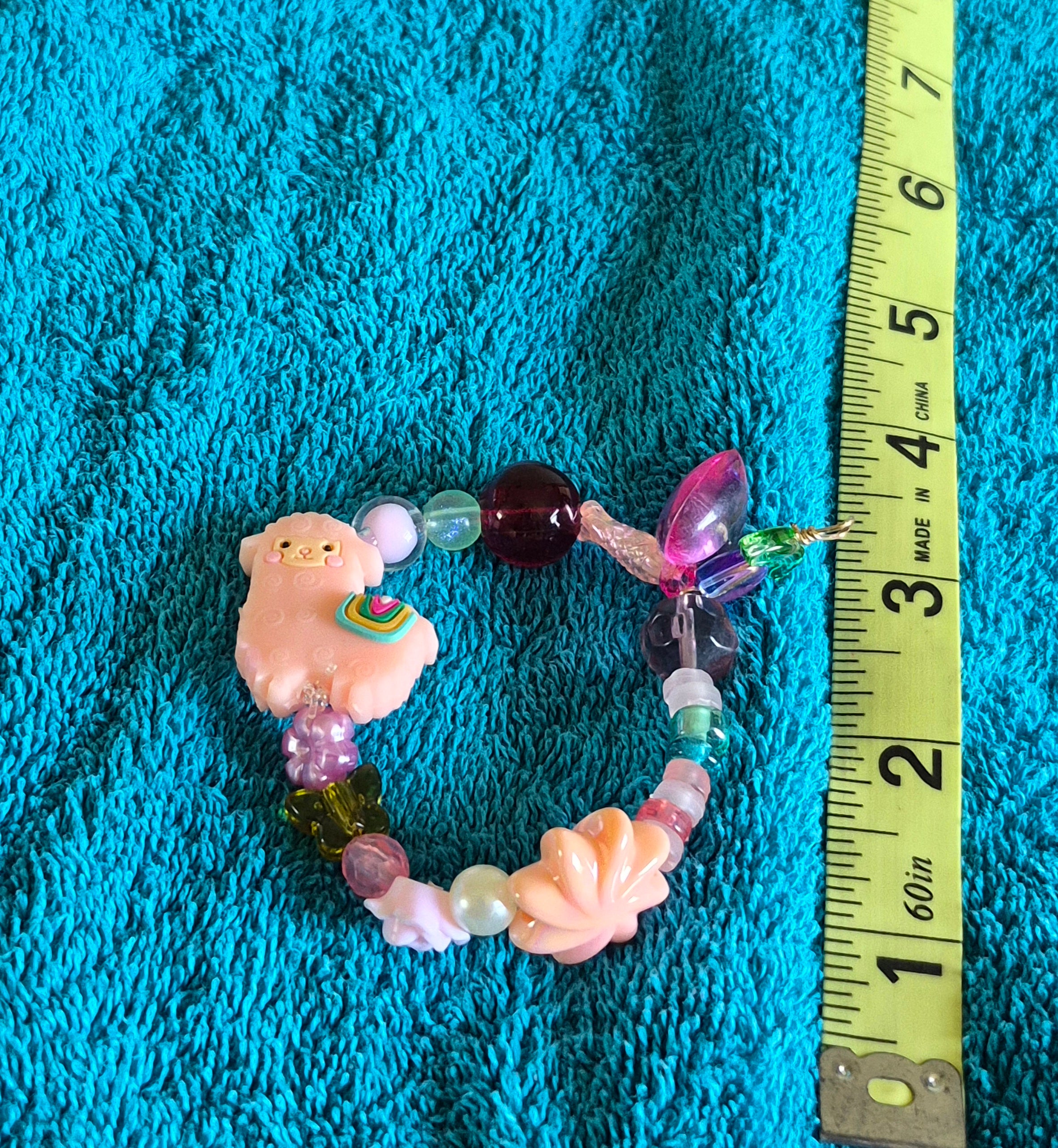 Whimsical Llama stretch bracelet