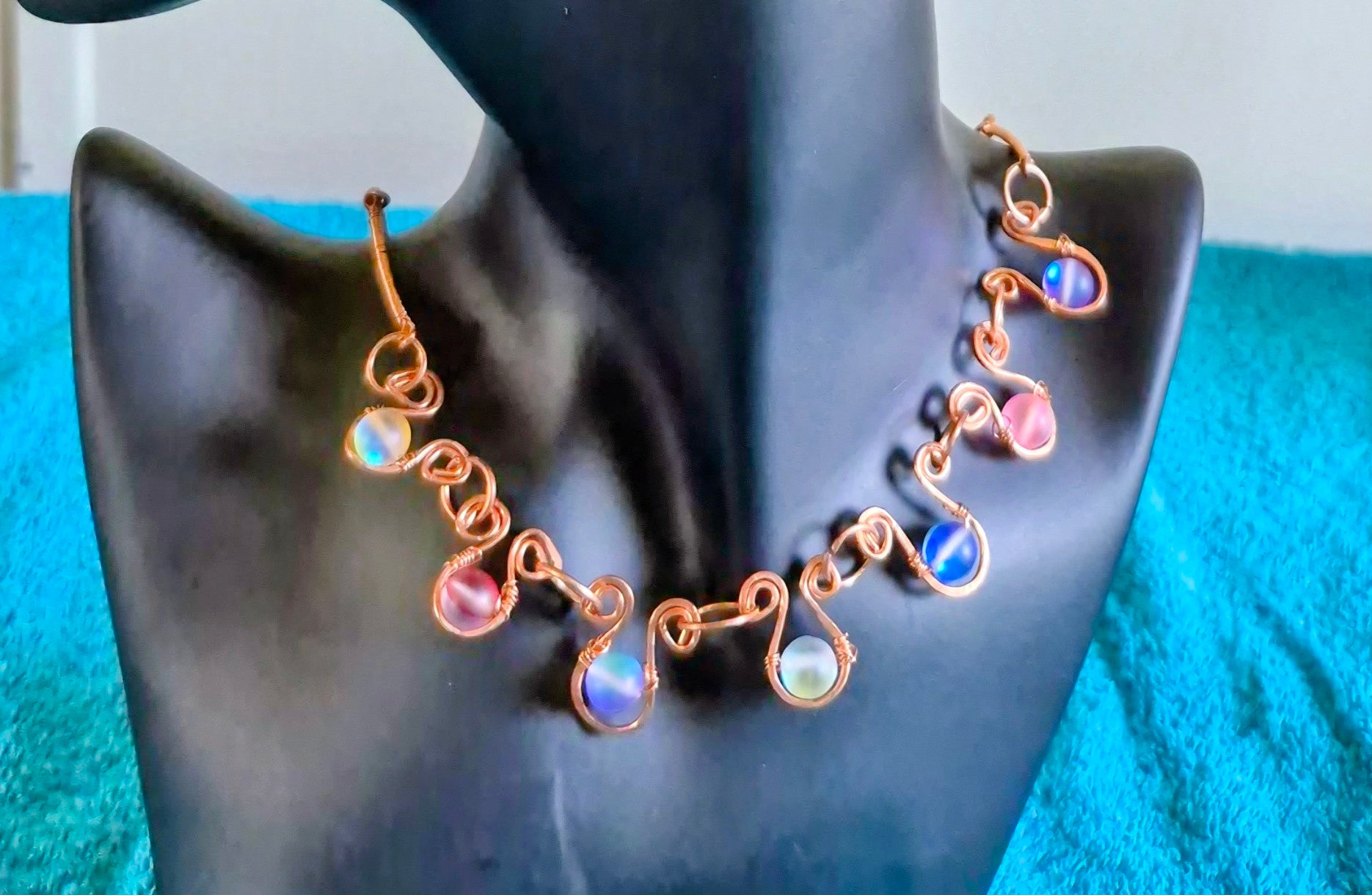 Premier Copper Wire & Acrylic Bead Necklace