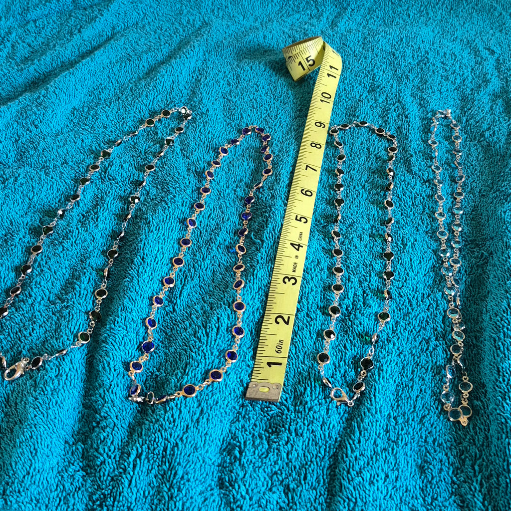 Glass Bead Silver Chain Necklace