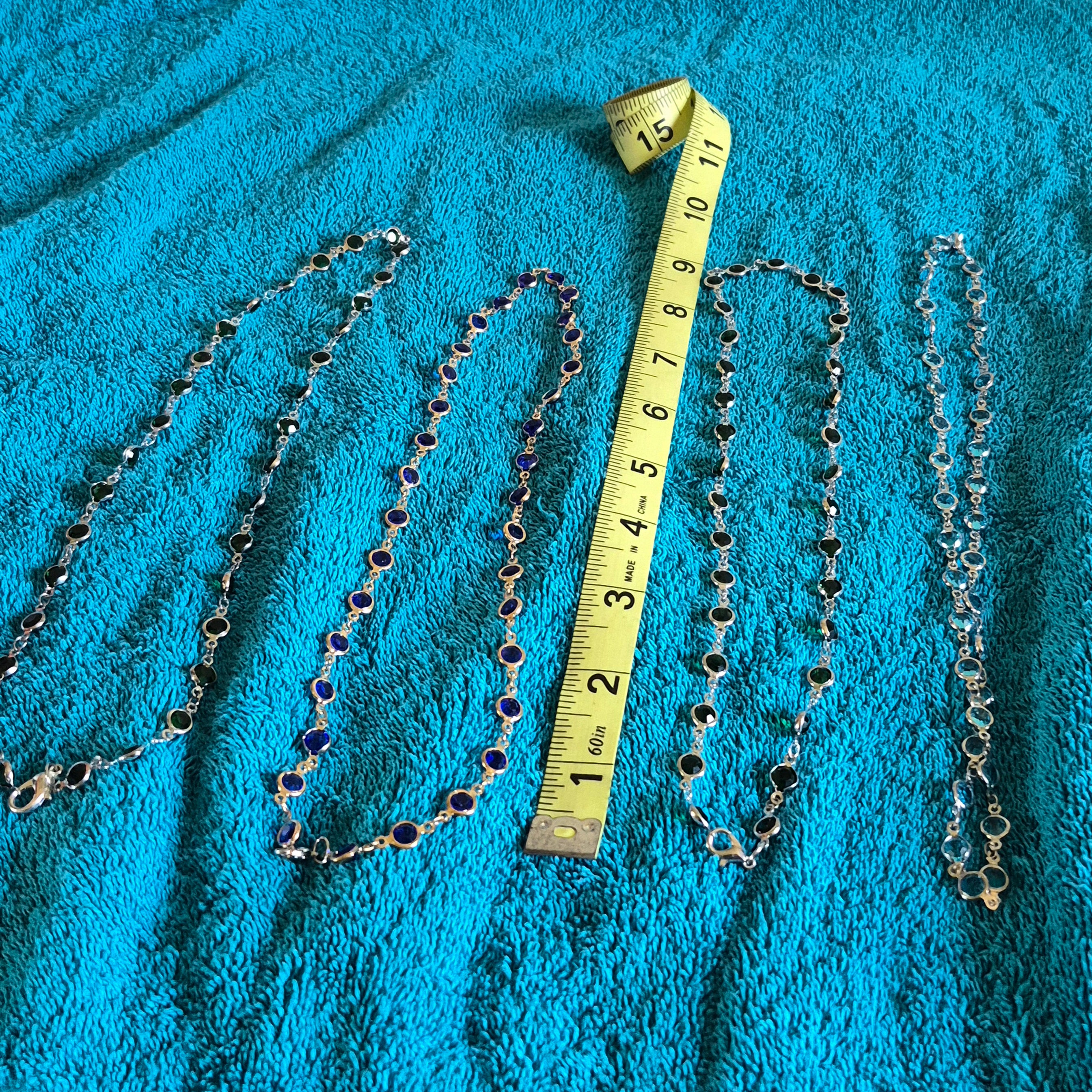 Glass Bead Silver Chain Necklace